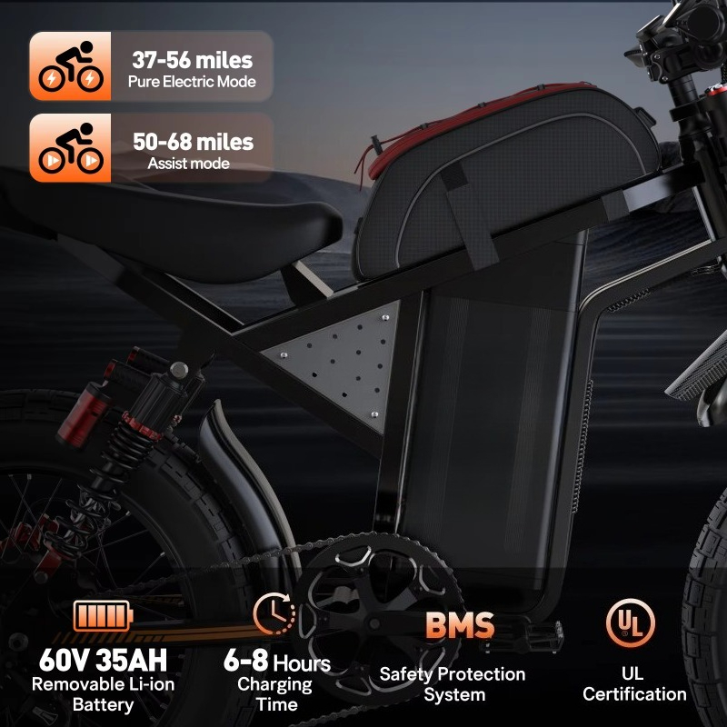 Bicicleta Elétrica Off-Road Bo - 3000W Stealth Bomber Motor avaliação e preço