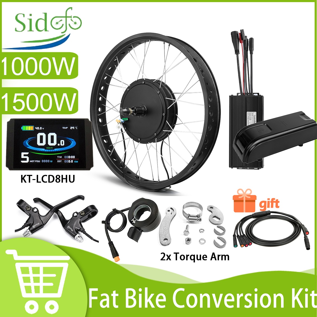 Bicicleta elétrica com pneus l - Fat Tire Electric Bike Conversion Kit 1500W avaliação e preço